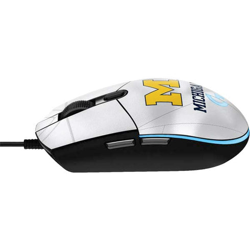 University of Michigan White Jersey G203 Prodigy RGB Wired Gaming Mouse Skin