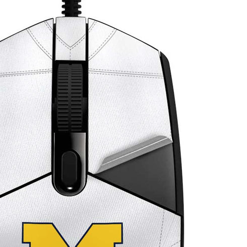 University of Michigan White Jersey G203 Prodigy RGB Wired Gaming Mouse Skin