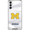 University of Michigan White Jersey Galaxy A14 5G Clear Case