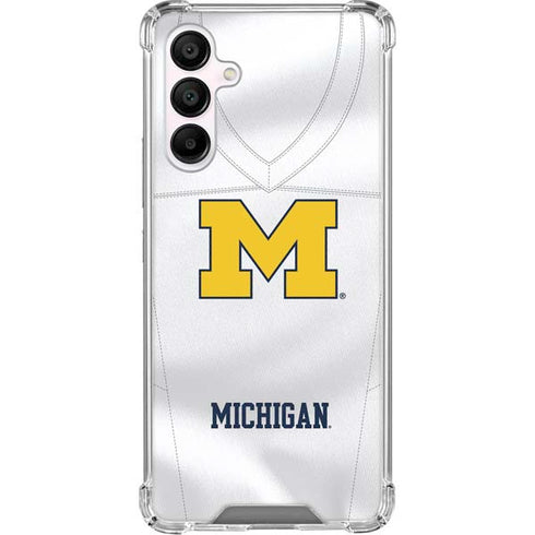 University of Michigan White Jersey Galaxy A16 5G Clear Case