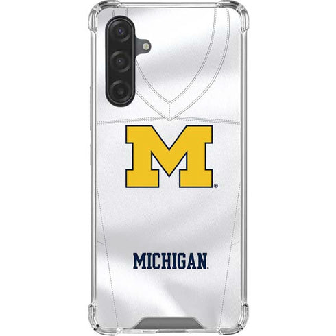 University of Michigan White Jersey Galaxy A17 Clear Case