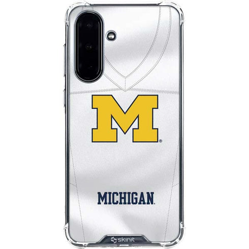 University of Michigan White Jersey Galaxy A36 5G Clear Case