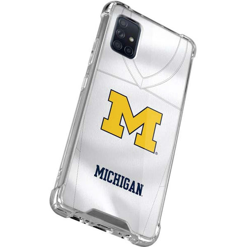 University of Michigan White Jersey Galaxy A51 5G Clear Case