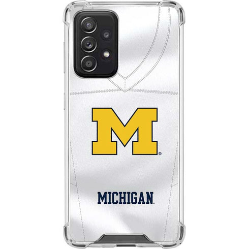 University of Michigan White Jersey Galaxy A52 5G Clear Case