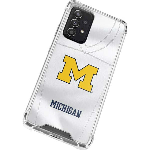 University of Michigan White Jersey Galaxy A52 5G Clear Case