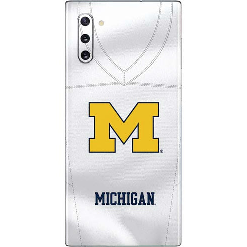 University of Michigan White Jersey Galaxy Note 10 Skin