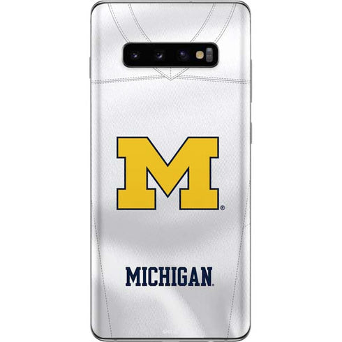 University of Michigan White Jersey Galaxy S10 Plus Skin