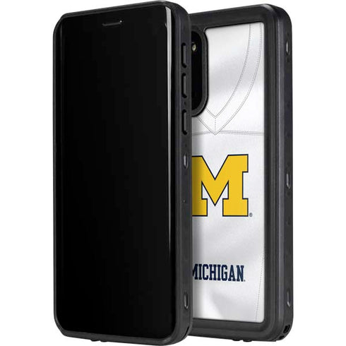 University of Michigan White Jersey Galaxy S20 Plus Waterproof Case
