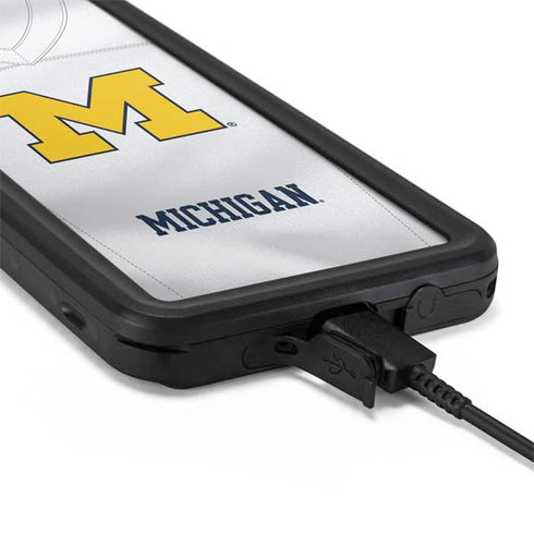 University of Michigan White Jersey Galaxy S20 Plus Waterproof Case
