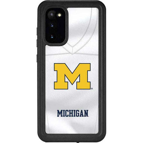 University of Michigan White Jersey Galaxy S20 Waterproof Case