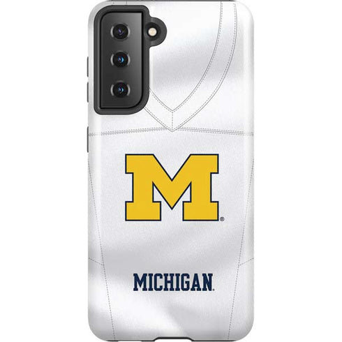 University of Michigan White Jersey Galaxy S21 5G Pro Case