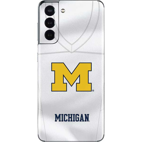 University of Michigan White Jersey Galaxy S21 5G Skin