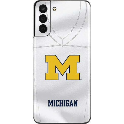 University of Michigan White Jersey Galaxy S21 Plus 5G Skin