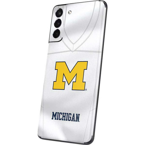 University of Michigan White Jersey Galaxy S21 Plus 5G Skin