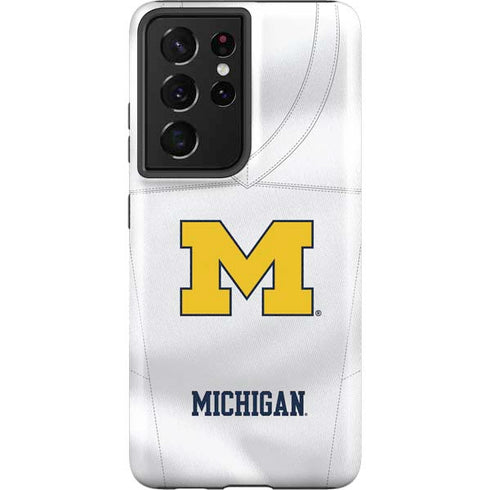 University of Michigan White Jersey Galaxy S21 Ultra 5G Pro Case