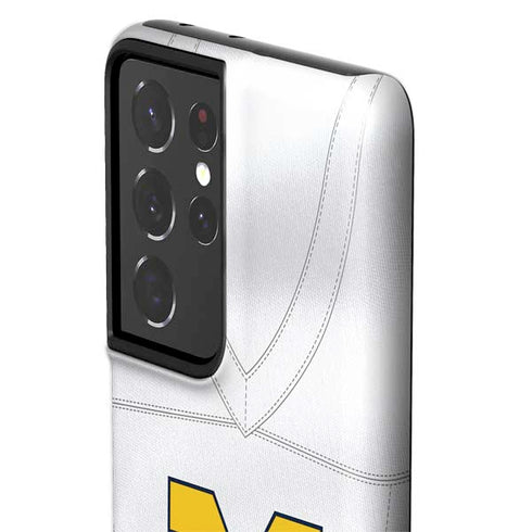 University of Michigan White Jersey Galaxy S21 Ultra 5G Pro Case