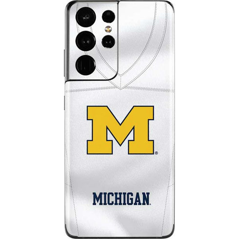 University of Michigan White Jersey Galaxy S21 Ultra 5G Skin