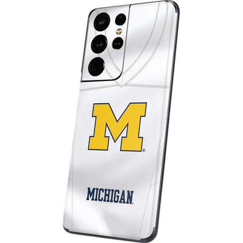 University of Michigan White Jersey Galaxy S21 Ultra 5G Skin