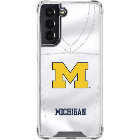 University of Michigan White Jersey Galaxy S22 Clear Case