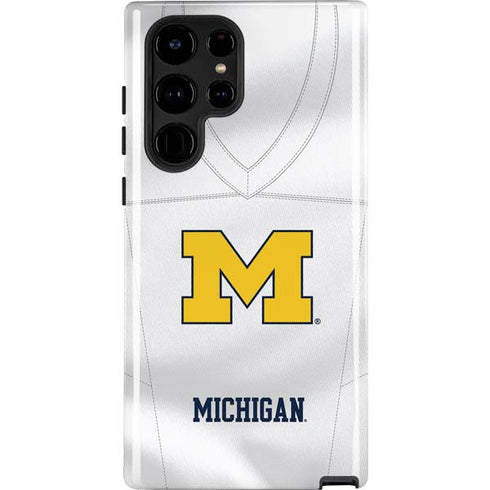 University of Michigan White Jersey Galaxy S22 Ultra Pro Case