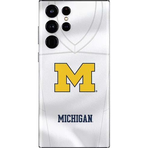 University of Michigan White Jersey Galaxy S22 Ultra Skin
