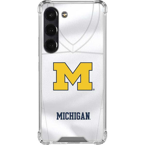 University of Michigan White Jersey Galaxy S23 Clear Case