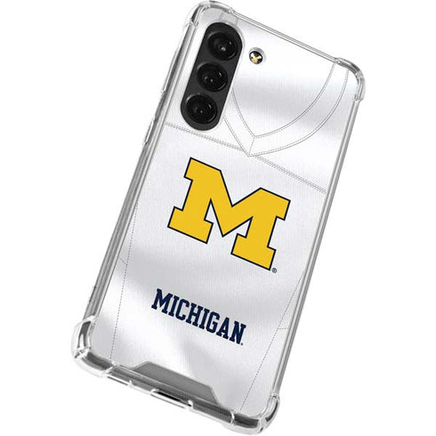 University of Michigan White Jersey Galaxy S23 Clear Case