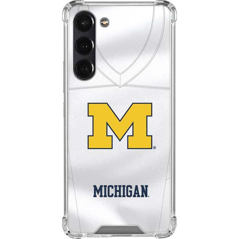 University of Michigan White Jersey Galaxy S23 Plus Clear Case