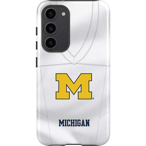 University of Michigan White Jersey Galaxy S23 Plus Pro Case