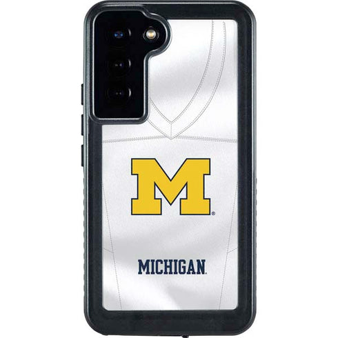 University of Michigan White Jersey Galaxy S23 Plus Waterproof Case