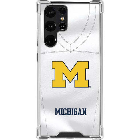 University of Michigan White Jersey Galaxy S23 Ultra Clear Case