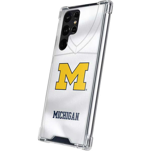 University of Michigan White Jersey Galaxy S23 Ultra Clear Case