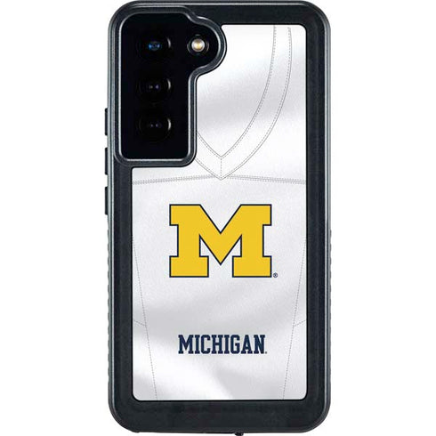 University of Michigan White Jersey Galaxy S23 Waterproof Case
