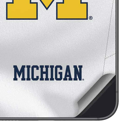 University of Michigan White Jersey Galaxy S25 Plus Skin