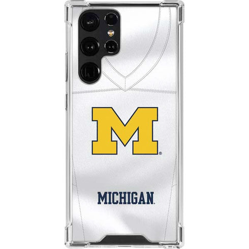 University of Michigan White Jersey Galaxy S24 Ultra Clear Case
