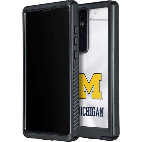 University of Michigan White Jersey Galaxy S24 Ultra Waterproof Case