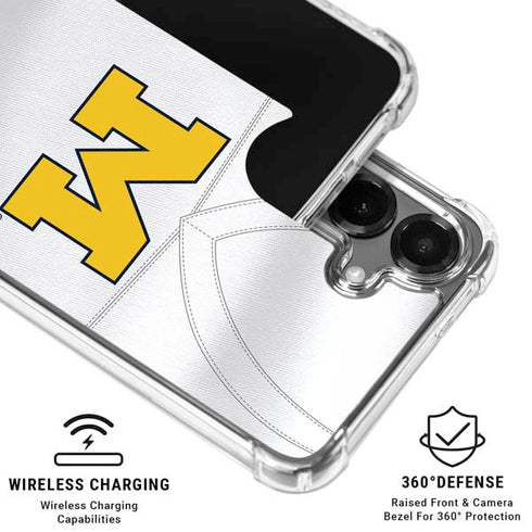 University of Michigan White Jersey Galaxy S26 Clear Case