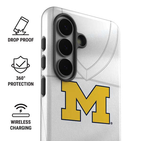University of Michigan White Jersey Galaxy S26 Impact Case
