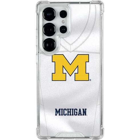 University of Michigan White Jersey Galaxy S26 Ultra Clear Case