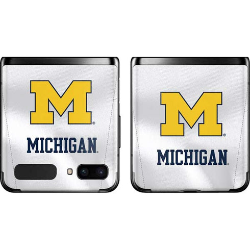 University of Michigan White Jersey Galaxy Z Flip Skin