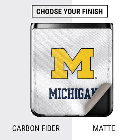 University of Michigan White Jersey Galaxy Z Flip Skin