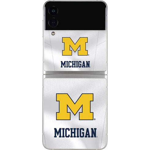 University of Michigan White Jersey Galaxy Z Flip3 5G Skin