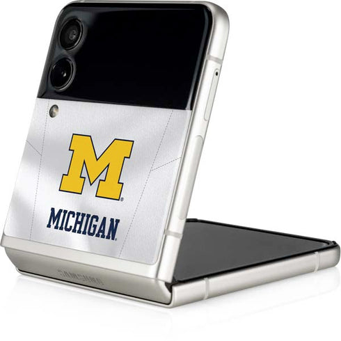 University of Michigan White Jersey Galaxy Z Flip3 5G Skin