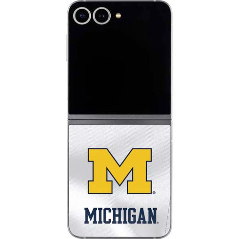 University of Michigan White Jersey Galaxy Z Flip6 Skin