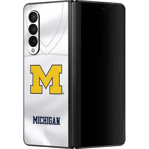 University of Michigan White Jersey Galaxy Z Fold3 5G Skin