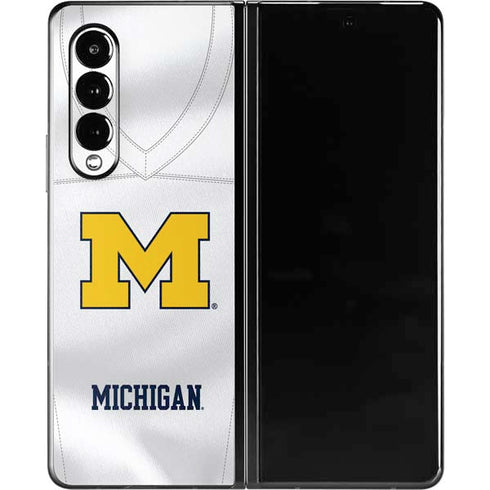 University of Michigan White Jersey Galaxy Z Fold3 5G Skin