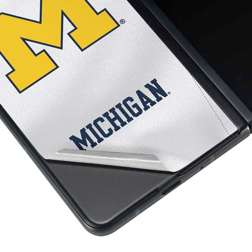 University of Michigan White Jersey Galaxy Z Fold3 5G Skin
