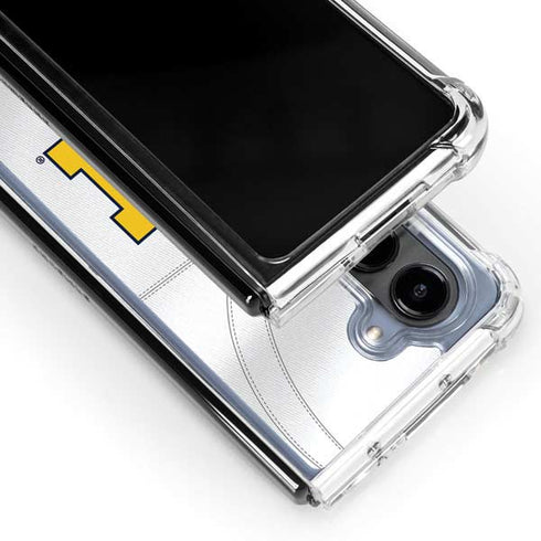 University of Michigan White Jersey Galaxy Z Fold5 5G Clear Case