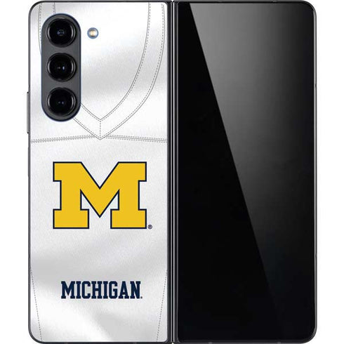 University of Michigan White Jersey Galaxy Z Fold5 5G Skin