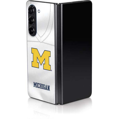 University of Michigan White Jersey Galaxy Z Fold5 5G Skin
